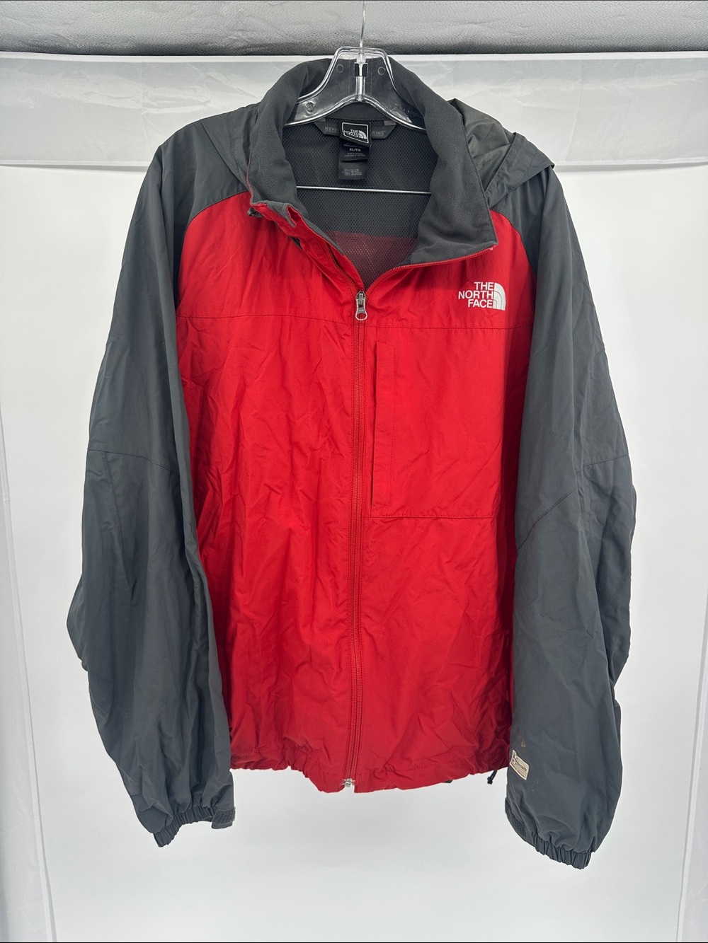 The North Face Red and Gray Men's Windbreaker Jacket